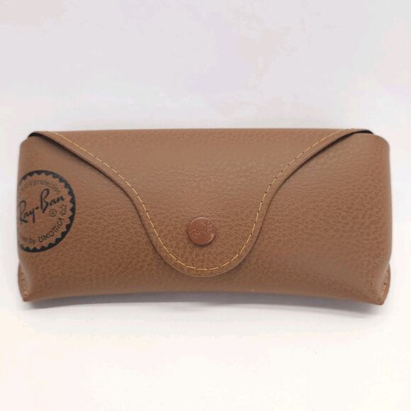 Ray-Ban Sunglasses Logo Brown Snap Closure Aviator Replacement CASE ONLY EUC - Picture 2 of 8